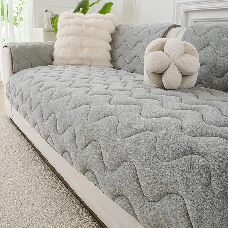 1pc Fluffy Couch Cushion, Pet-Friendly for All Seasons, Full Armrest Cover, Sofa Couch Covers, Sofa Slipcover for Home Protection, Sofa Protector, Slip-Resistant and Machine Washable, Suitable for Single, Double, Triple, and Other Combination Sofas