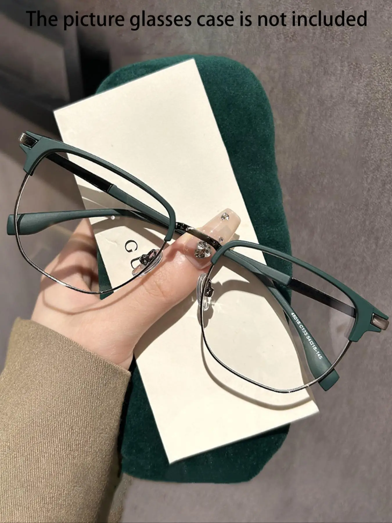 Simple Square Semi-rimless Frame Eyeglasses for Women & Men, Fashion Eyeglasses for Work, Daily Clothing Decor, Perfect for Student Daily Use, Nationa