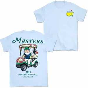 Masters Golf 2026 T-Shirt, Augusta National Gnome Golf Cart Graphic Tee, Vintage Tournament Fan Shirt, Unisex Golf Lover Gift Apparel