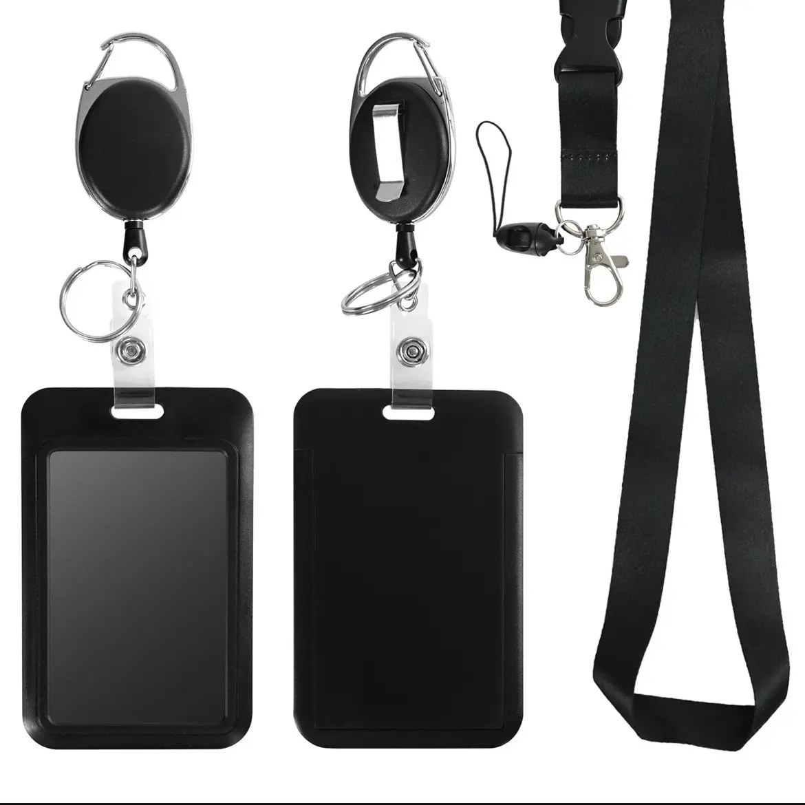 Retractable ID Badge Holder with Breakaway Lanyard, Heavy Duty Badge Reel, Detachable Keychain, Cruise Ship Cards Holder, for Nurse Officer Teacher Security Staff Women Men, Id Badge Holders Retractable