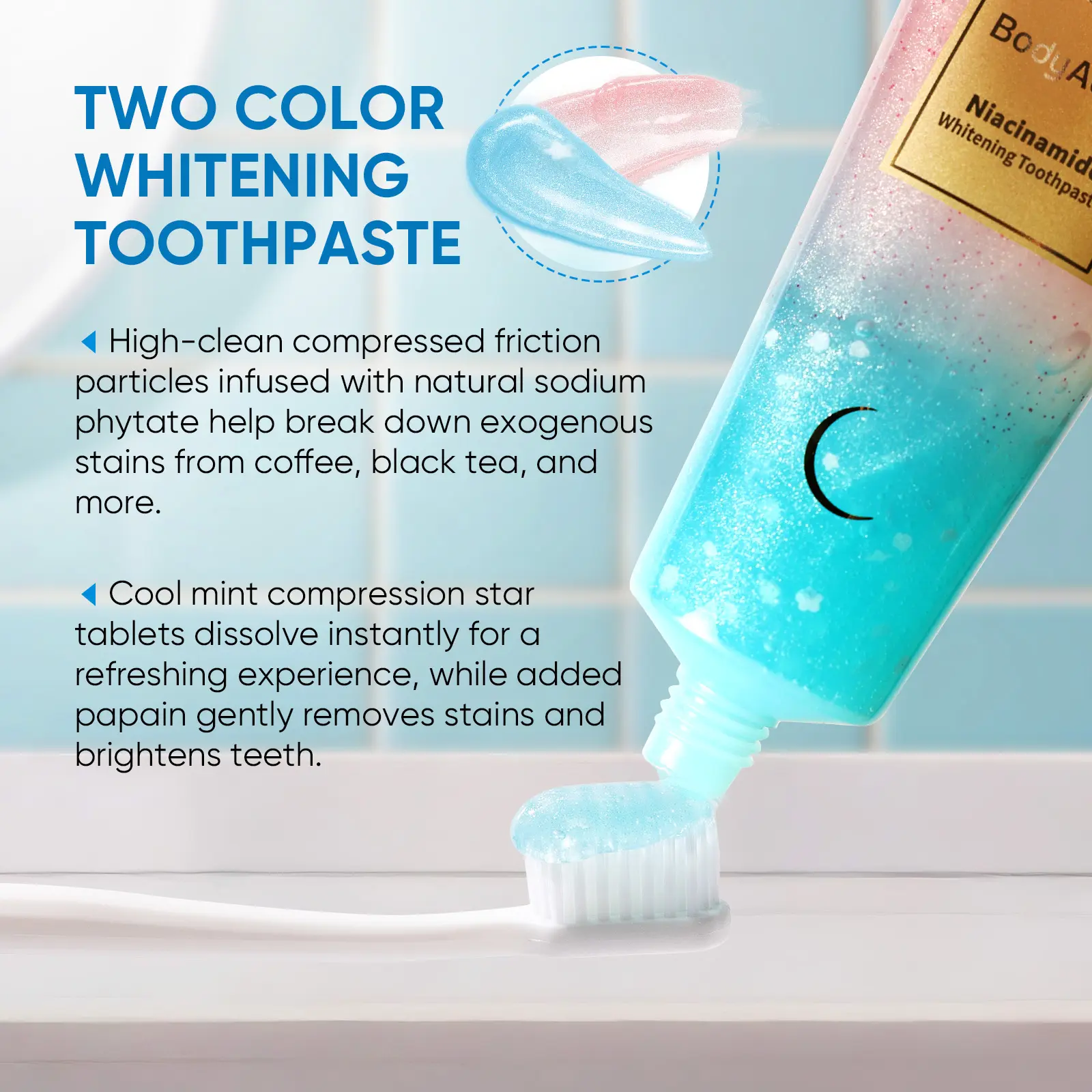 BodyAccel】 niacinamide whitening toothpaste Peach Flavor