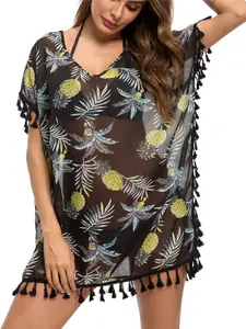 Women'S Stylish Chiffon Tassel Beachwear Bikini Swimsuit Cover Up