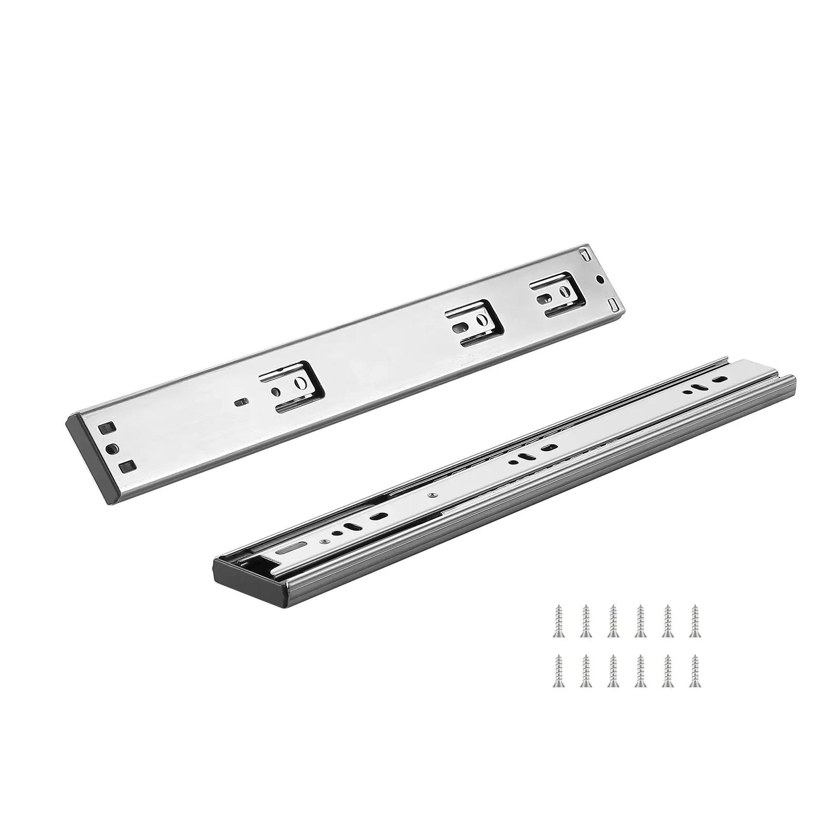 6 Pairs of 14 Inch Drawer Slides Side Mount Rails, Heavy Duty Full Extension Steel Track, Soft-Close Noiseless Guide Glides Cabinet Kitchen Runners with Ball Bearing, 100 Lbs Load Capacity
