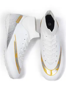 Men's High Top Lace Up Football Shoes, Breathable Comfortable Football Cleats, Anti-slip Soccer Shoes for Outdoor Training & Competition, Football Field Boots