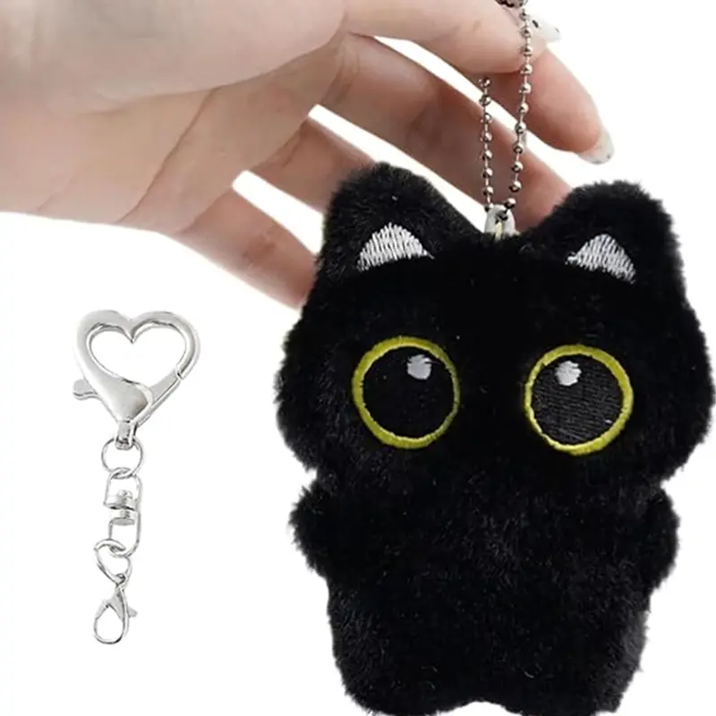 1pc Black Cat Bag Charm, Animal Bag Charm, Charms for Bags, Charms for Purses, Cute Cat Plush Keychain, Black Cat Gifts for Handbags Backpacks Purse Keychain Accessories Charm Cat Lover Gifts, Bag Pendant, Bag Decoration