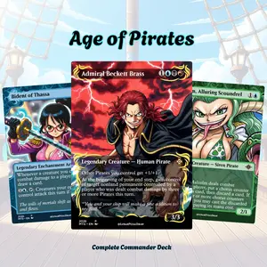 MTG Proxy 100+ Commander Deck – Age of Pirates Theme | Pirate Tribal EDH Aggro & Treasure Strategy | Fantasy Adventure | Premium Print | Collector Gift