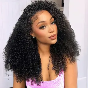Bling Hair 200% Glueless Wigs Human Hair Half Wig Upgrade 3 IN 1 Half Wig With Drawstring Seamless Clip Ins Flip Over Kinky Curly Human Hair No Glue No Lace Wig For Women #halfwigtok #TikTokShopFallDealsForYou #FallFreshness
