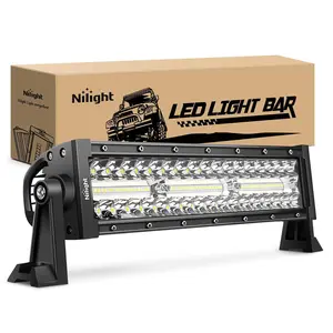 Nilight 13.5Inch Triple Row 96LEDs Spot-Flood Combo Car Light Bar, Multi-Function Work/Backup/Bumper Light for Off-Road Trucks, SUVs, Light Bar Car