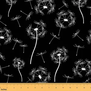 Dandelion Fabric By The Yard,Botanical Floral Printed Upholstery Fabric,Blossom Flowers Pattern Fabric for DIY Projects
