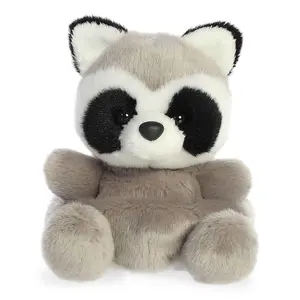 Aurora Palm Pals Rascal Raccoon Stuffed Animal - Soft Polyester Collectible Mini Plush with Bean-Weighted Bottom - Forest Collection - Gray, 5 Inches