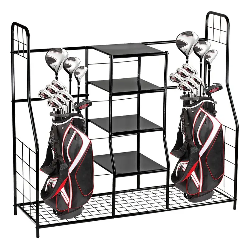 Golf Organizer Extra Large - Golf Bag Sports Dual Storage Organizer, Perfect for Golfing Bags, Clubs, Balls, Gadgets, Accessories & Equipment, Golf Organizer Rack for Garage and Basement