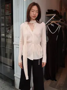 Zola Scarf Blouse in Bisque