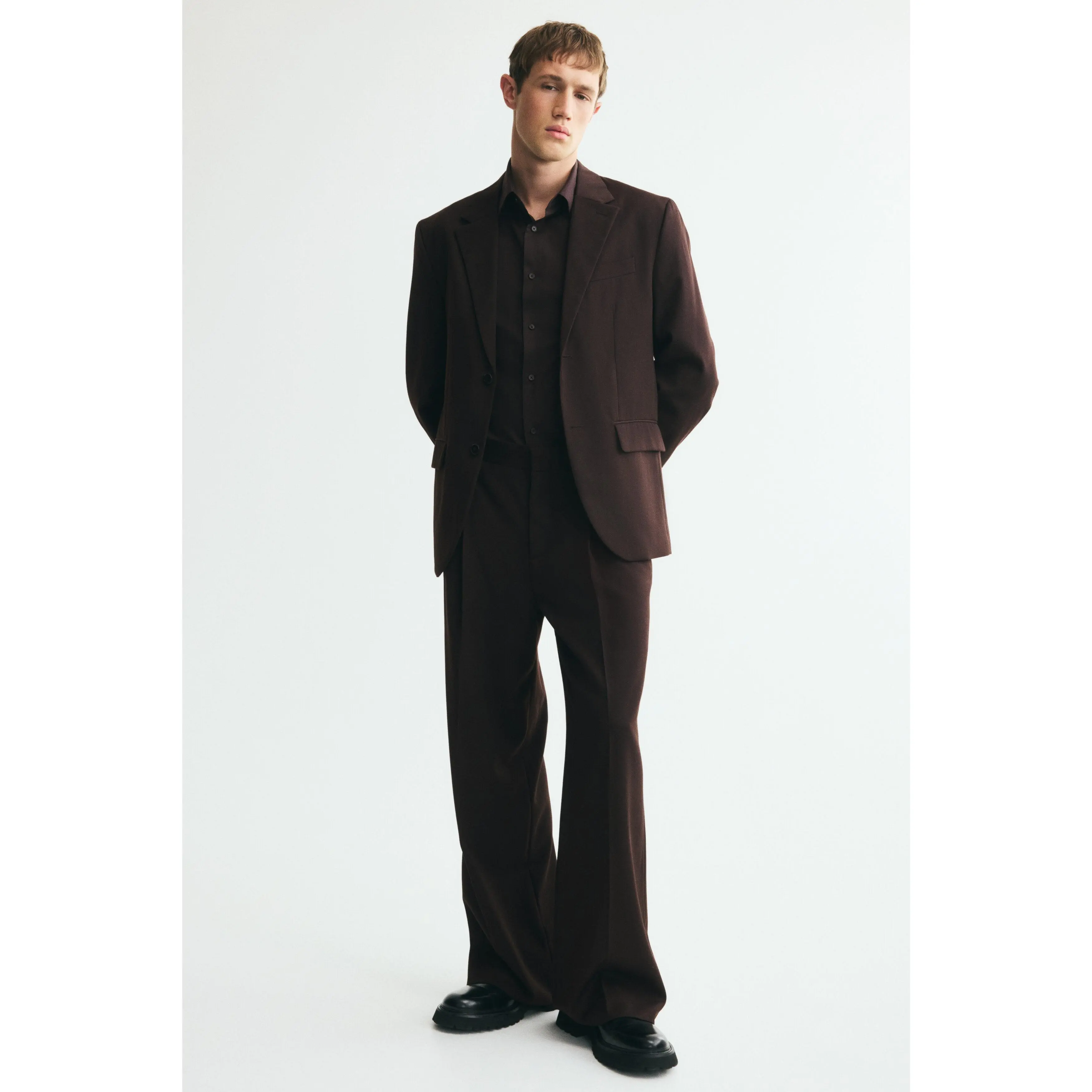 H&M Loose Fit Wool-blend suit trousers