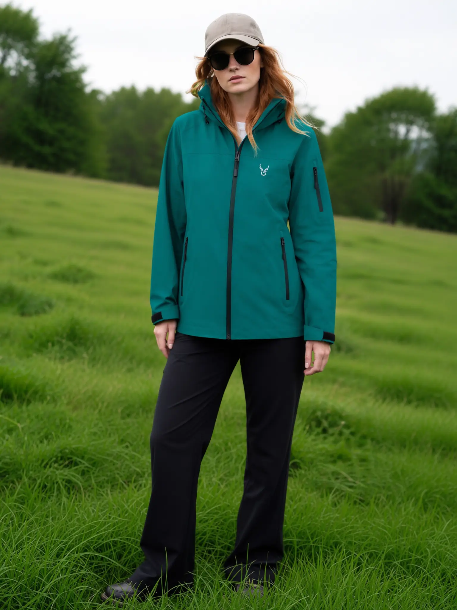 Waterproof Relaxed Fit Hoodie Coat Rain Jacket With Adjustable Waist -  Jacket,Waterproof,PFC-Free DWR Finish, Fully Taped Seams, Lightweight Packable Polyester Zipper Outerwear for Dog Walking,  Activities windproof hood autumn outdoor clothing