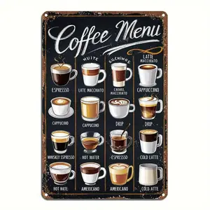 Vintage Coffee Menu, Coffee Menu Metal Sign, Coffee Bar Decor, Coffee Shop Wall Decor, Home Decor, Wall Art, Room Decor, Kitchen Decor