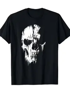 Men's Pure Gothic Skull Pattern T-shirt _ Y2K Stre