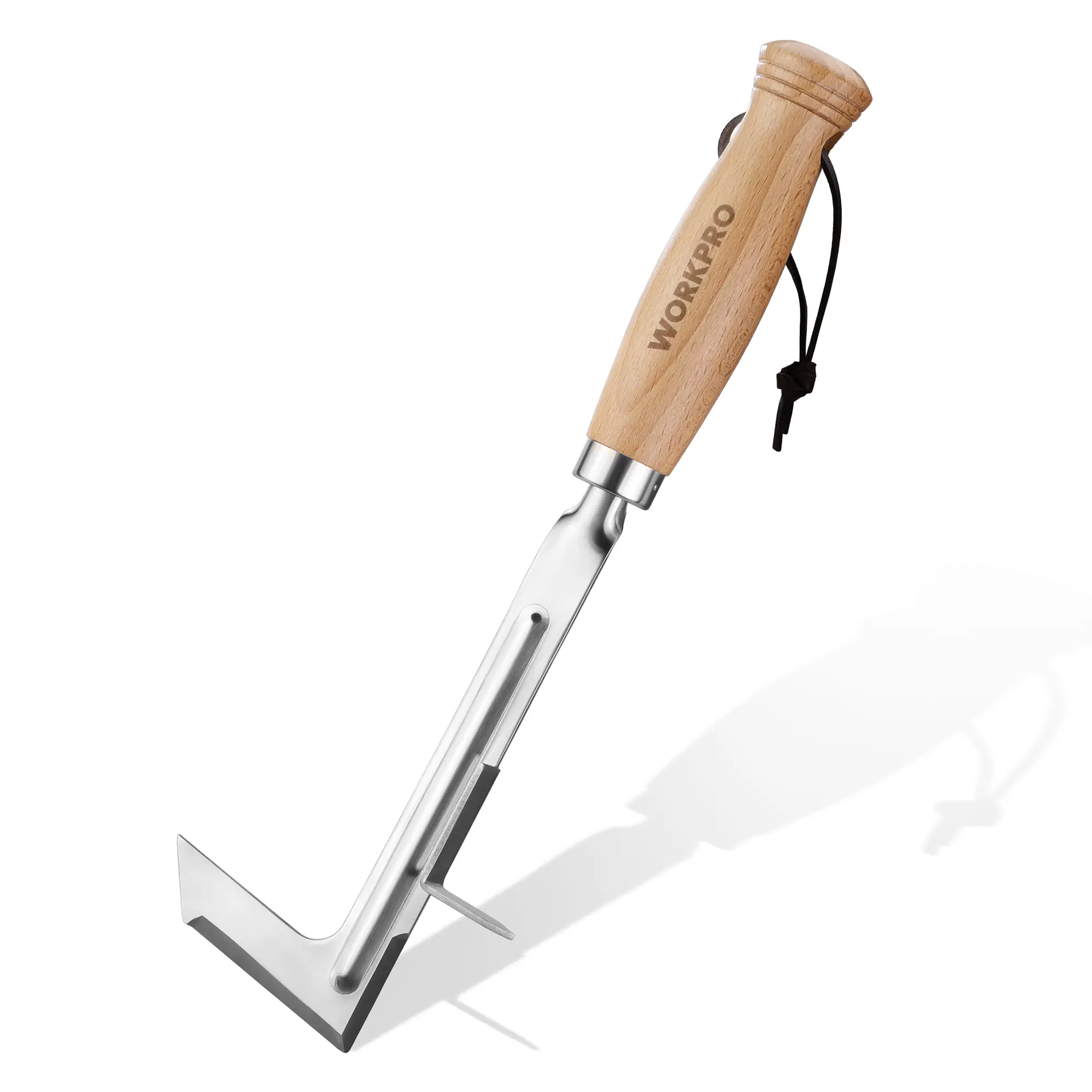 #blackfriday WORKPRO Crack Weeder, 12" Stainless Steel Crevice Weeding Tool, Beech Wood Handle, L-Shaped Sidewalk Weed Puller Spatula, for Garden Lawn Yard Patio Terrace Paving Moss