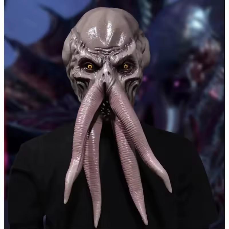 Game Baldur Gate 3 Lllithid Mind Flayer Squiddy Mask Cosplay Octopuses Monster Latex Helmet Halloween Party Costume Props Decor movie
