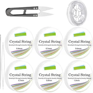 7 Rolls Elastic Bracelet String Cord 0.4mm/0.5mm/0.6mm/0.7mm/0.8mm/1mm  Stretchy Elastic Bead String with Beading  and  for Bracelets  Making Beading Supplies