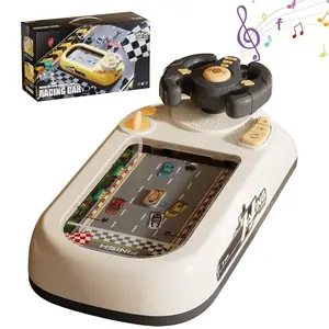 Car Adventure Toy with Steering Wheel, Musical Steering Wheel Toys, Interactive Simulation Driving Toddler Simulated Driving Racing Car for Kids Girls Xmas Birthday Gifts