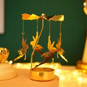 Rotating Candle Holder,  Spining Metal Tealight Candle Holder for Christmas, Valentine's Day, Party Table Decor, Wedding (Fantasy )