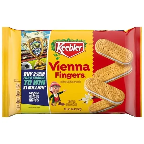 Keebler Vienna Fingers, Sandwich Cookies with Crème Filling, 12 oz