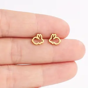 Men's Stainless Steel Rabbit Ear Studs • Rabbit-Shaped Earrings • Suitable for Daily Wear, Parties, Easter & Year-Round • Comfortable for Pierced Ears • Stylish Accessory for Men