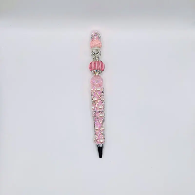 Elegant Beaded Pen with Rhinestones and Pearls - Includes 3 Ink Refills for Long-Lasting Use - Perfect for Personal Use or Gifting