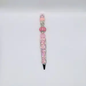 Elegant Beaded Pen with Rhinestones and Pearls - Includes 3 Ink Refills for Long-Lasting Use - Perfect for Personal Use or Gifting