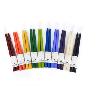 Clearance - Hand-Dipped Beeswax Taper Candles - 1 Pair