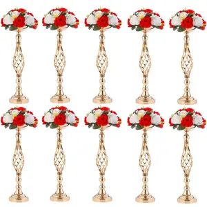 10 Modern Metal Vases, Wedding Centerpiece Decor, Adjustable Height Flower Buckets, Floral Arrangements, Home & Party Decoration