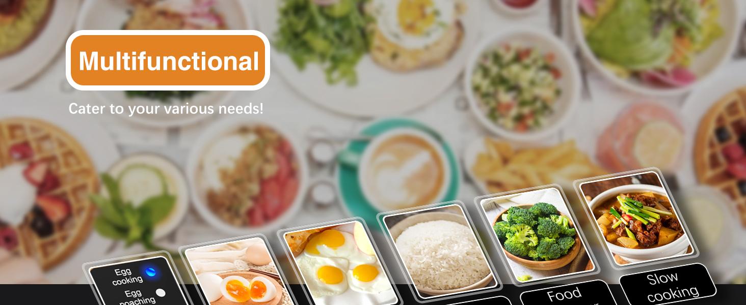 【Deals For You Days】EVOLOOP 2 Tiers Electric Food Steamer for Cooking, 4 QT Digital Multi Vegetable Steamer with BPA-Free Stackable Baskets, Rapid Egg Cooker with Auto Shut-Off, Ideal for Veggies, Rice
