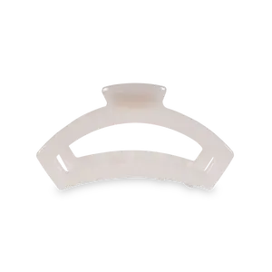 TELETIES - Open Coconut White Medium Claw Hair Clip - Claw Clip - Nearly Unbreakable - Strong Grip