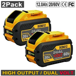 DCB612 20V Replacement for DEWALT Battery 12.0AH, Compatible with for Dewalt 20V PowerTools, Replacement for Dewalt 20V/60V BatteryDCB609 DCB606 DCB612, Compatible with forDewalt 20V Battery Chargers