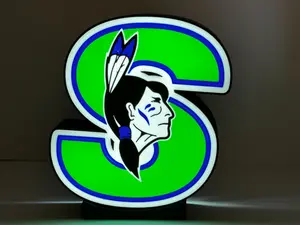 SPRINGFIELD INDIANS - Retro logo Lighted Sign