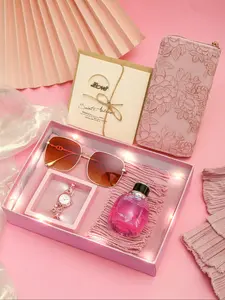 Women's Watch Gift Box Set, Elegant Sweet Style, Rhinestone Dial, Fashion Glasses/aroma Combo, Perfect for Valentine's Day, Christmas, Mother's Day