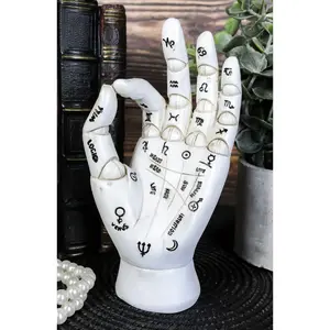 Psychic Fortune Teller Chirology Palmistry Hand Palm With Lines Mounts Figurine