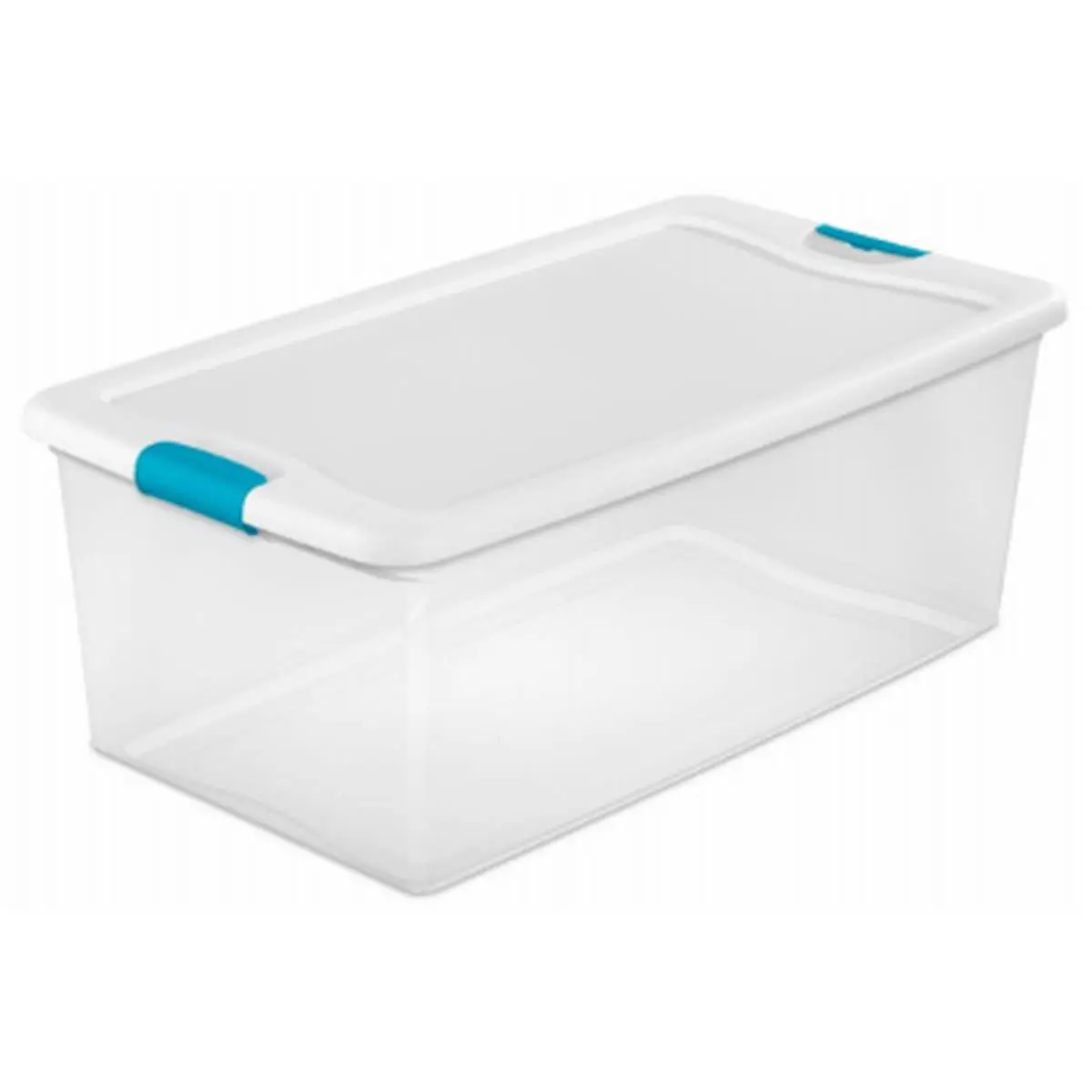 Sterilite 106 Quart Latch Storage Box - White Lid & Blue Latches