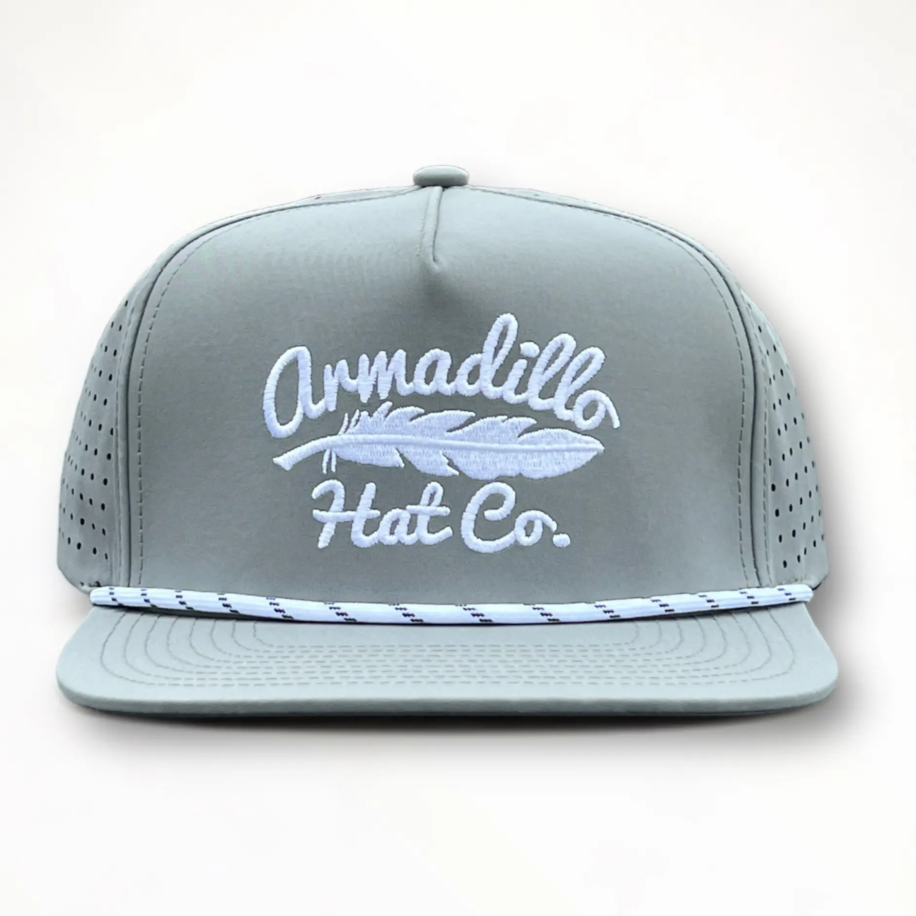 Armadillo Hat Co. Ace Gray Trucker Hat with Front Graphic Design and Adjustable Fit