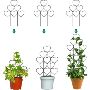 Trellis for Climbing  Indoor Outdoor,  3 Pack Stackable Metal Trellis - Small Garden Trellis for Potted , Vine Support for Ivy, , DIY  Deco