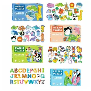 Large Sized Magnetic Educational Tool with  Farm Ocean Animal Sets Easy Grip for  Recognition Early Spelling Learning in Young Children Suitable for Preschool 3-5 Year Olds letter