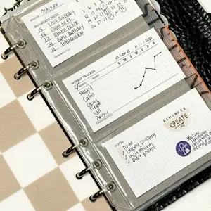 A6 Binder Planner Insert with Monthly Habit Tracker and Notes Cards for Effective Organization and Planning