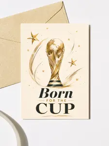 Born for the Cup Football Card, Luxury Soccer Trophy Greeting Card for Sports Fans