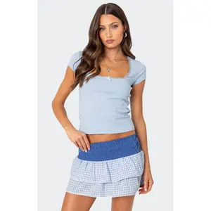 Edikted Women's Priscilla Lace Trim T-Shirt