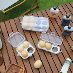 Outdoor camping egg carton shockproof egg tray kitchenware portable transparent storage box with sealed lid
