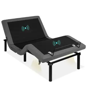 Best Choice Products Adjustable Bed Base for Stress Management with Massage, Remote Control, USB Ports