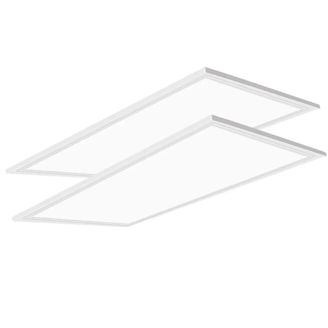 2x4 LED Flat Panel Light with Emergency Battery Backup 50W 6800LM 5500K Dimmable 0-10V Recessed Edge-Lit Troffer Fixture for Office ETL Listed UL Listed Battery