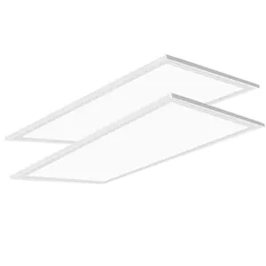 2x4 LED Flat Panel Light with Emergency Battery Backup 50W 6800LM 5500K Dimmable 0-10V Recessed Edge-Lit Troffer Fixture for Office ETL Listed UL Listed Battery