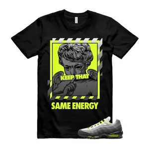 Max 95 Big Bubble Neon Yellow Black Cool Grey 2026 T Shirt Match Sneaker, Big Bubble Neon 95 Shirt, Fashion Clothes, Design Printed T-Shirt, 100% Cotton, Menswear Top