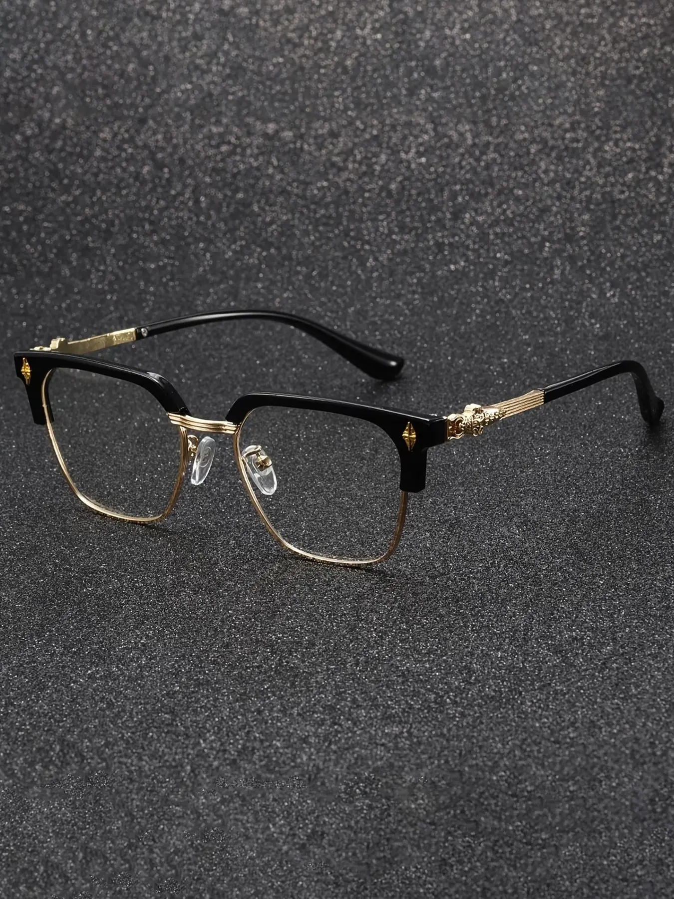 Fashion Versatile Anti-Blue Light Glasses, Personalized Half Frame Outdoor Office Eyewear, Casual Style All Seasons